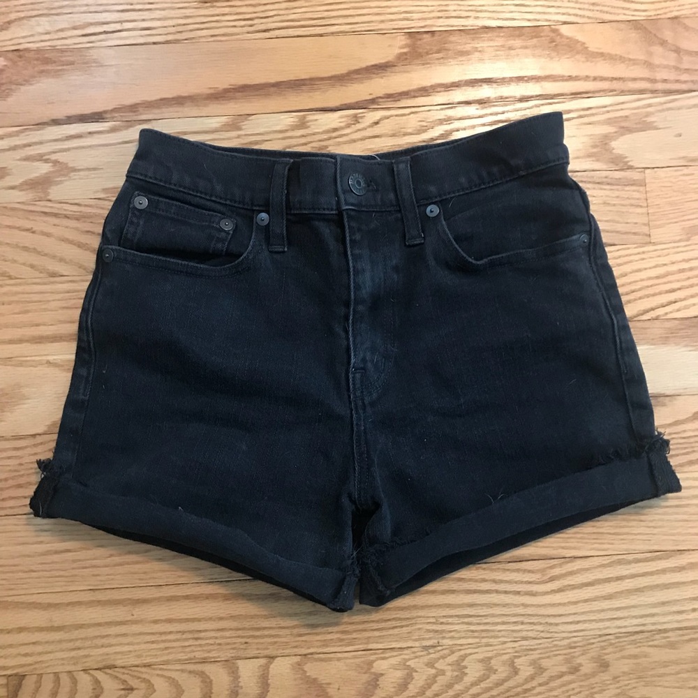 Madewell HR Black Denim Cutoff Shorts Sz 25